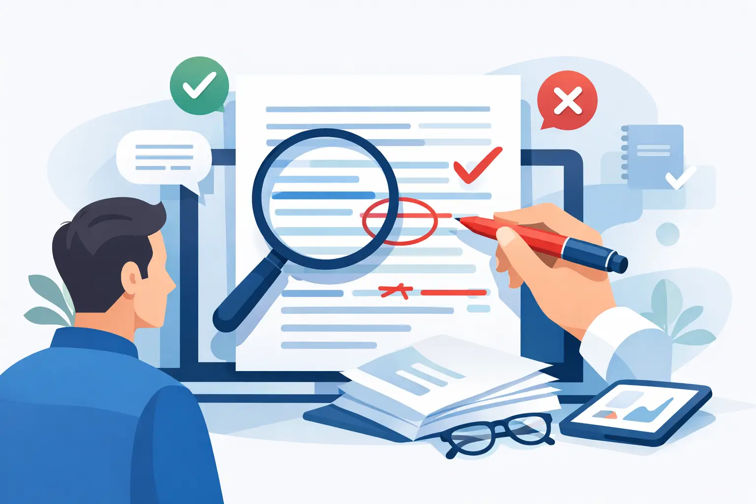 Relire le manuscrit directement dans le document